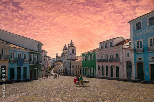 Historic center in Pelourinho in the city of Salvador Bahia Brazil