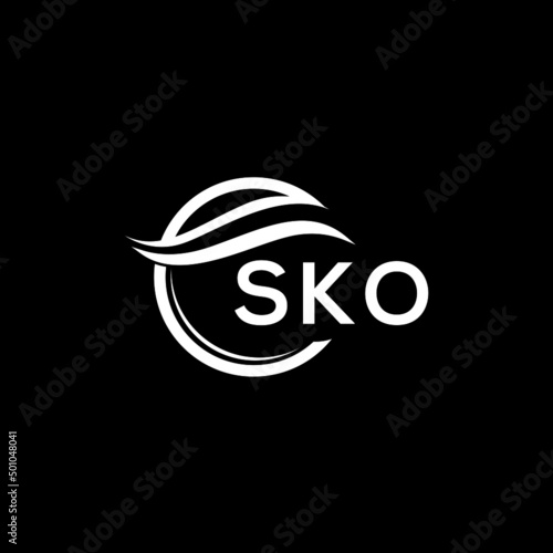 SKO letter logo design on black background. SKO creative initials letter logo concept. SKO letter design. 