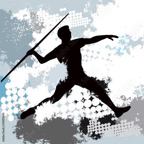 Athletics sport graphic with abstract background.