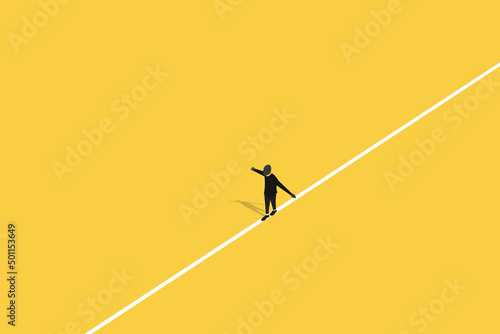 businessman balancing himself. work life balance career opportunity vector symbol. Job opportunity and career.