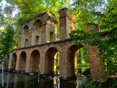 Aqueduct in Arkadia Park near Nieborów in Poland