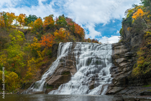 Scenic view of an Ithaca falls, New York