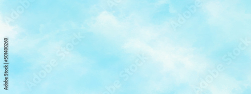 Abstract blue sky with clouds, Bright painted sky blue watercolor background, Light blue background with watercolor, Soft cloud in the sky background blue tone for wallpaper, graphics design.