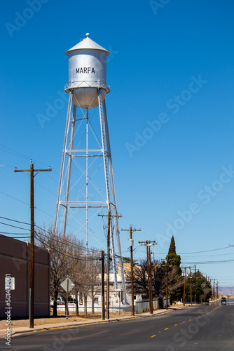Small town water tower in texas