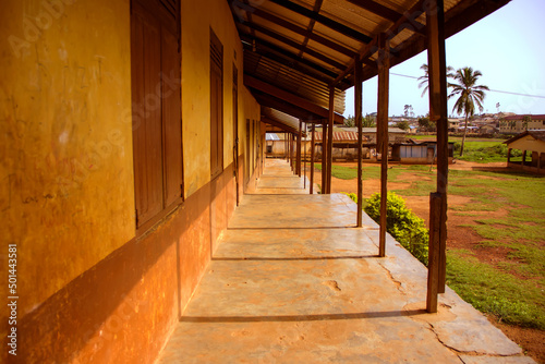 Government school building corridor in West Africa Ghana