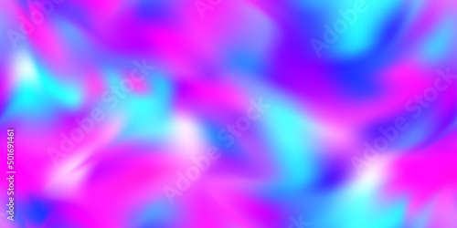 Neon holo abstract seamless pattern. Iridescent rainbow holographic backdrop. Vibrant background in 80s and 90s style. Tie dye art gradient effect. Unicorn wallpaper. Disco backdrop.