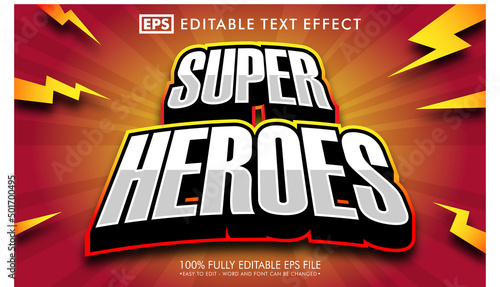 Super heroes editable text effect