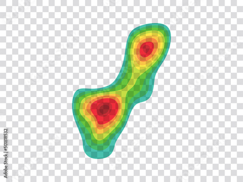 Vector graphic of infrared rays with hot spots spectrum on transparent background. vector eps10.