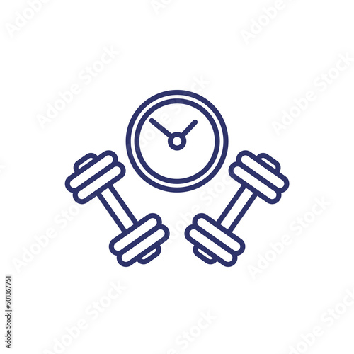 training or workout time line icon