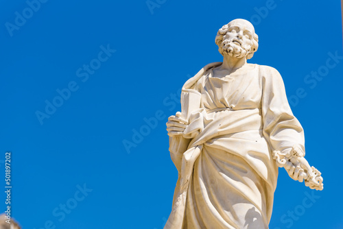 Close up detail of the Baroque Cathedral of Ortygia, Syracuse, Sicily. 