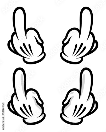 Glove Hands Middle Finger Vector Art