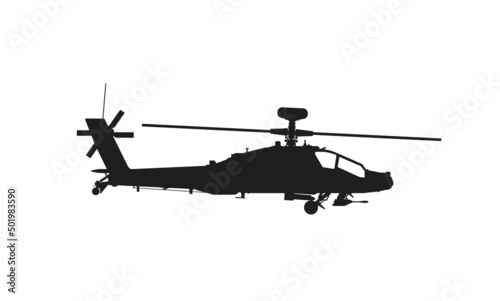 ah-64 apache attack helicopter icon. us army symbol. isolated vector image for military infographics and web design