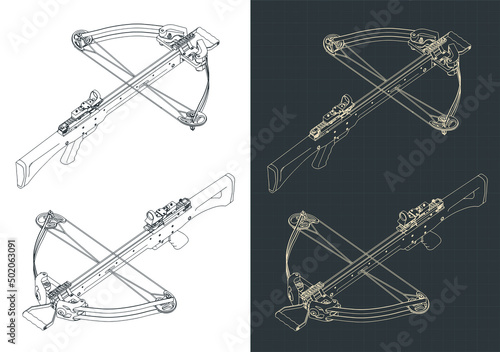 Block crossbow isometric blueprints