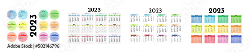 Calendar for 2023 isolated on a white background