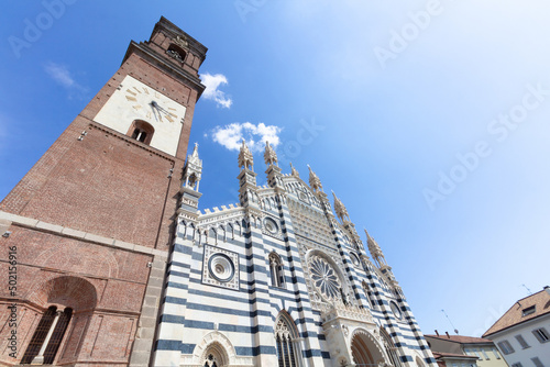 The facade of Monza Cathedral (14th century), Lombardy, Italy