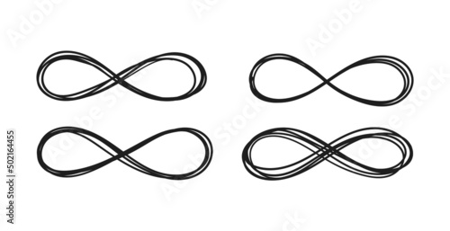 Infinity sign hand drawn in doodle style
