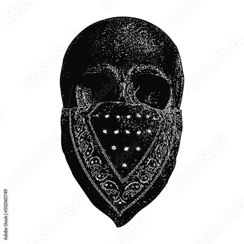 bandana mask skull illustration isolated on background 