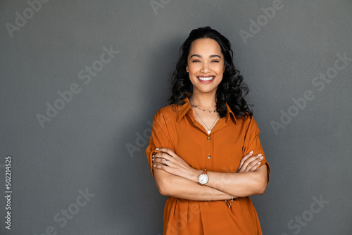 Beautiful successful latin woman smiling