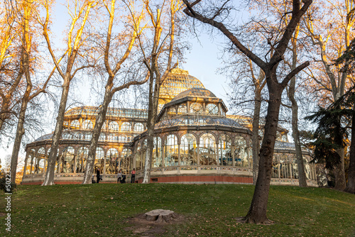 Madrid, Spain. The Palacio de Cristal del Retiro (Retreatment Park Glass or Crystal Palace), a conservatory located in Buen Retiro Park, part of Reina Sofia Museum