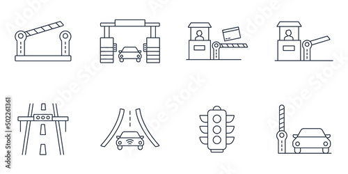 toll road icons set . toll road pack symbol vector elements for infographic web