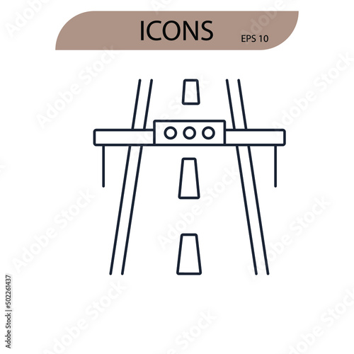 toll road icons symbol vector elements for infographic web