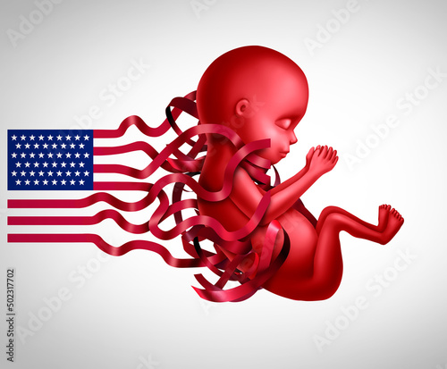 United States abortion laws and US abortions law or reproductive rights in America as a legal concept for reproduction as supreme court ruling for pro life or choice