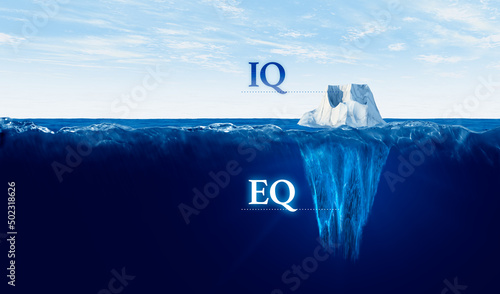 EQ versus IQ concept with iceberg