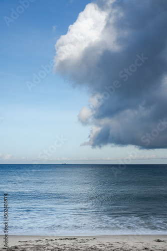 Beautiful cloud formation over the blue sea