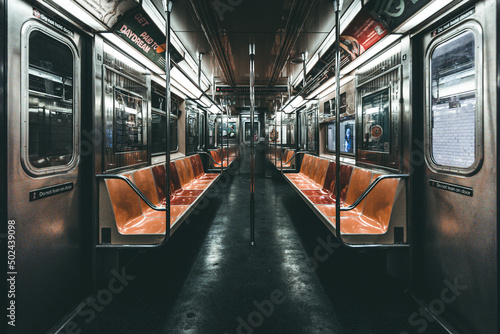 subway train at night