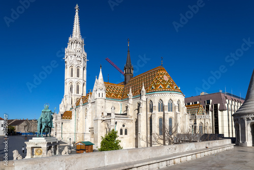 Matthias Church, Roman Catholic church located in front of the Fisherman's Bastion, Budapest, Hungary