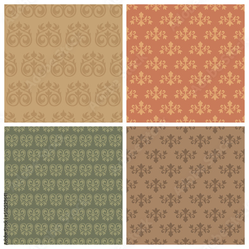 Set of seamless vintage patterns