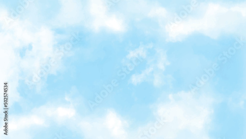 Blue sky with white cloud. The summer heaven is colorful clearing day Good weather and beautiful nature in the morning.