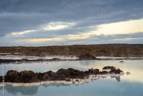 Blue Lagoon (Bláa lónið), geothermal spa attraction located in a lava field in Grindavík on the Reykjanes Peninsula, Iceland.