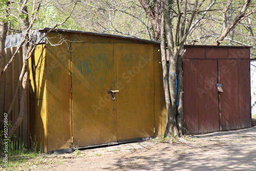 old metal garage