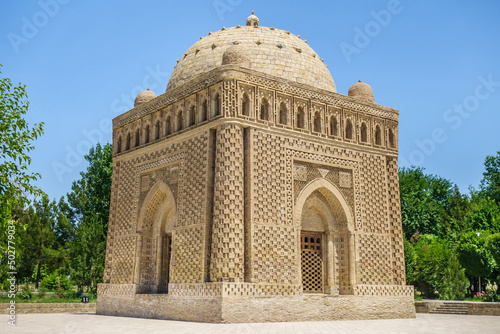 Mausoleum of the Samanids in Bukhara, Uzbekistan. This unique architectural monument has no analogues in Central Asia. Built in the late 9th - early 10th centuries