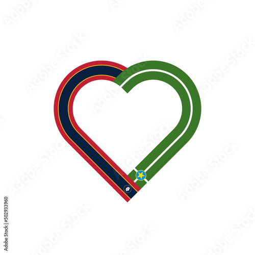 unity concept. heart ribbon icon of mississippi and jackson flags. vector illustration isolated on white background