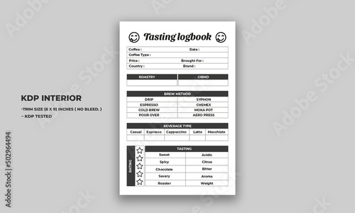 coffey testing log book kdp interior template. coffey testing Planner Design. Minimalist planner pages templates.