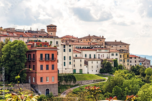 townscape of Atina in early May,located in the Comino valley amid the Italian Apennine mountains of the south-east Lazio region