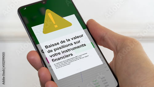 Message réglementation MIF II. Baisse de valeur des actions mif 2. Alerte sur la baisse de valorisation. Perte en capital en bear market, crash boursier. Texte en français