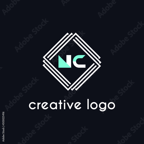 creative letter nc for logo company design