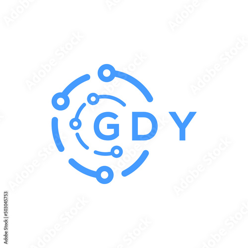 GDY technology letter logo design on white background. GDY creative initials technology letter logo concept. GDY technology letter design.