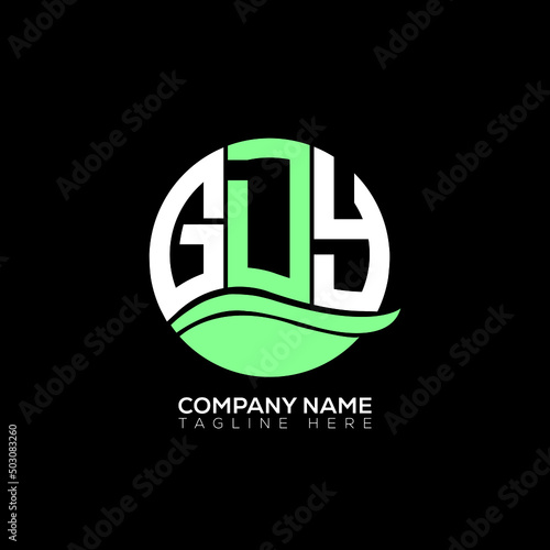 GDY logo monogram isolated on circle element design template, GDY letter logo design on black background. GDY creative initials letter logo concept. GDY letter design.