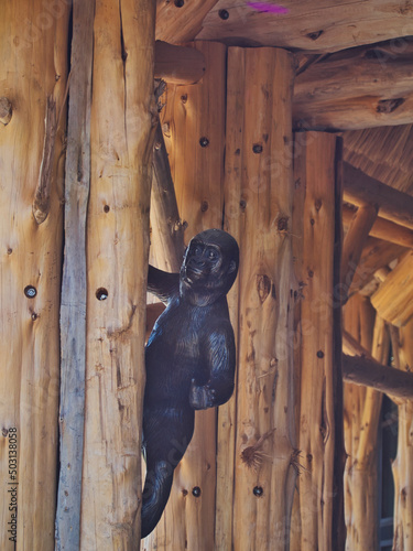 Baby gorilla statue at Omaha's Henry Doorly Zoo in Omaha, Nebraska