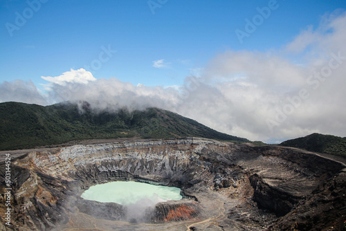 Aerial view of the Poas Volcano in central Costa Rica