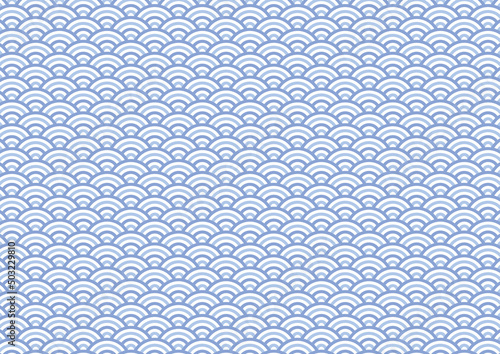 青海波 背景 ブルー 水色 交互