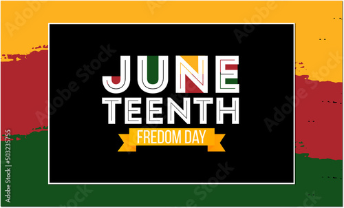 vector illustration of Juneteenth freedom day beautiful modern typography lettering on grunge textured background