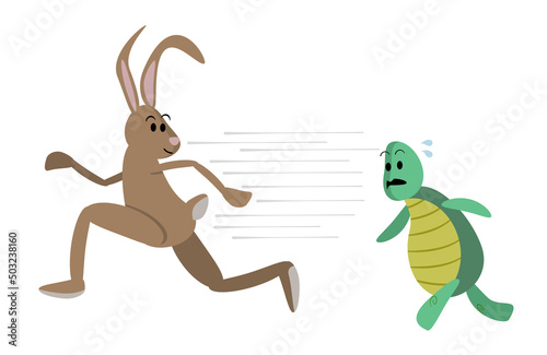 The famous fable of the tortoise and the hare