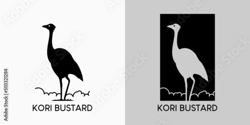 Bustard cori bird logo design with creative concept