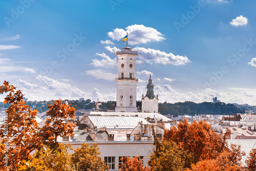 Panoramic view of the city of Lviv. Ukraine
