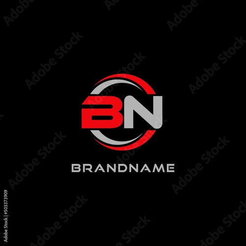 Letter BN logo combined with circle line, creative modern monogram logo style